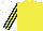 Silk - Yellow, dark blue striped sleeves, white cap