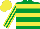 Silk - Emerald green, yellow hoops, striped sleeves, yellow cap