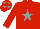 Silk - Red body, grey star, red arms, grey diaboloes, red cap, grey stars