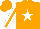 Silk - Orange, white star, orange stripe on white sleeves