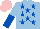 Silk - LIGHT BLUE, ROYAL BLUE stars, halved sleeves, PINK cap