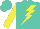 Silk - Turquoise, yellow lightning bolt, yellow sleeves, turquoise cap