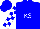 Silk - Blue and white with 'ks', blue and white blocks on sleeves