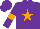 Silk - Purple, orange star, orange armlets on sleeves, purple cap