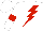 Silk - White, red lightning bolt, red armlets