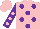 Silk - Pink, purple spots, purple sleeves, pink spots and cap