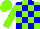 Silk - Fluorescent Green And Aqua Blue Blocks