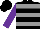 Silk - Black, grey bars front and back, lime emblem on back, lime sleeve, purple sleeve