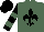 Silk - Olive green, black fleur-de-lis-emblem, back bars on olive green sleeves, black cap