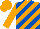 Silk - Orange, royal blue diagonal stripes, orange sleeves, orange cap