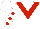Silk - White, red 'v', red dots on sleeves, white cap