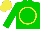 Silk - Green, yellow circle, yellow cap