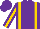 Silk - Purple, gold braces, gold stripe on sleeves, purple cap