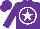 Silk - Purple, white star in white circle with white moons
