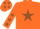 Silk - Orange, Brown Star, Orange Sleeves, Brown stars, Oranges cap, Brown Stars