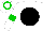 Silk - White, black disc, green armlets on sleeves, white cap, green hoop