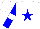 Silk - White, blue star, white band on blue sleeves
