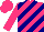 Silk - Hot pink, navy blue diagonal stripes, hot pink sleeves