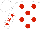 Silk - White, red spots, white sleeves, red stars