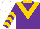 Silk - Purple, gold v, collar and chevrons on sleeves, white cap