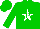 Silk - Green, green 'p' on white star, green '$' on sleeves