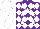 Silk - Purple, white stars, purple 'bmkce' on white diamonds, white sleeves, white cap