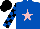 Silk - Royal blue, pink star, black blocks on sleeves, black cap
