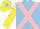 Silk - Light blue, pink cross belts, yellow sleeves, yellow cap, light blue star