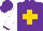 Silk - Purple, gold cross, purple cuffs on white sleeves, purple cap