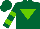 Silk - Dark green, light green inverted triangle, light green hoops on sleeves