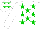 Silk - White body, green stars, white arms, white cap, green stars