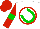 Silk - White, green horseshoe in red circle, green hoop on red sleeves, red cap