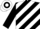 Silk - Black and White diagonal stripes, hooped cap