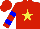 Silk - Red, yellow star, blue bars on sleeves, red cap