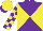 Silk - Purple, yellow diablo, checked sleeves, yellow cap, purple peak