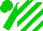 Silk - Green and white diagonal stripes, green sleeves