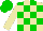 Silk - Beige, green blocks, green cap