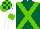 Silk - Dark green, light green cross sashes, white sleeves, light green armlets, light green and dark green check cap