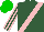 Silk - Hunter green, pink sash, pink stripes on sleeves, green cap