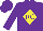 Silk - Purple, purple 'rc' on yellow diamond