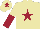 Silk - Beige, maroon star, halved sleeves and star on cap