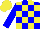 Silk - Blue, yellow blocks, yellow cap