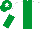 Silk - White, emerald green panel, halved sleeves, emerald green cap, white star