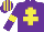 Silk - Purple, yellow cross of lorraine and armlets, striped cap