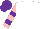 Silk - White, pink and purple hooped sleeves, purple cap