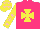Silk - Dayglo pink, daylo yellow maltese cross and sleeves,d pink stars, d yellow cap, d pink stars