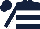 Silk - Dark blue, two white hoops, white seams on sleeves