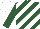 Silk - Hunter green, white diagonal stripes, white cap