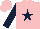Silk - Pink, dark blue star and sleeves