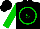 Silk - Black, green circle '$' and 'pay me stable' on back, black bar on green sleeves, green cap